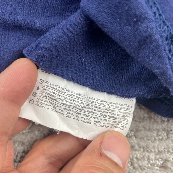 Champion Shirt Women Small S Navy Blue Long Sleeve Spell Out Graphic T-Shirt - Picture 8 of 11